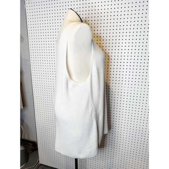 Eileen Fisher | NWT Peruvian Organic Cotton Blend V-Neck Shell in Chalk White 3X - Picture 7 of 9